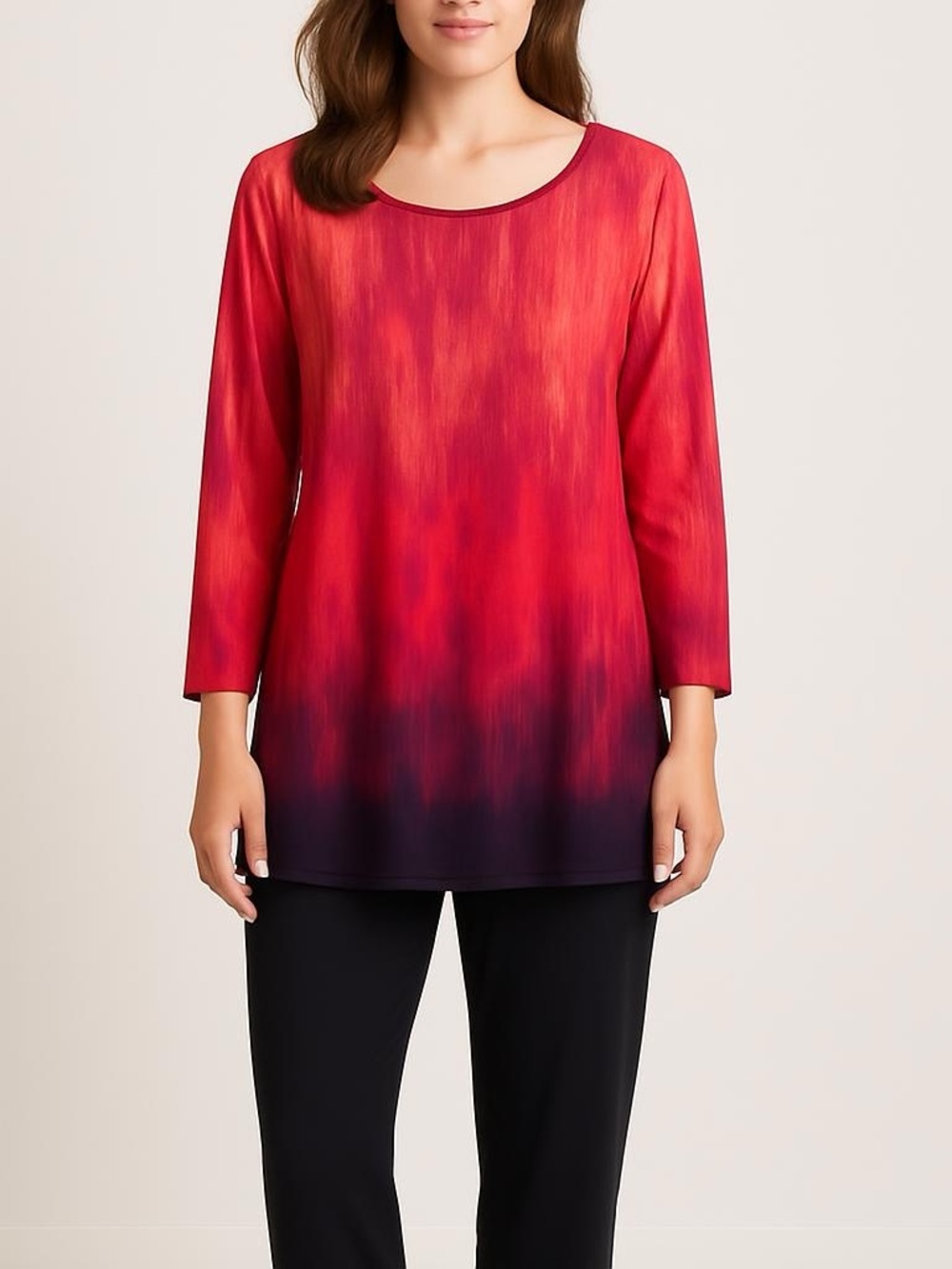 Linea by Louis Dell'Olio Tunic Top OmbréWatercolors Blouse Size M
